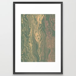 Marble Green and Gold Accent Framed Art Print