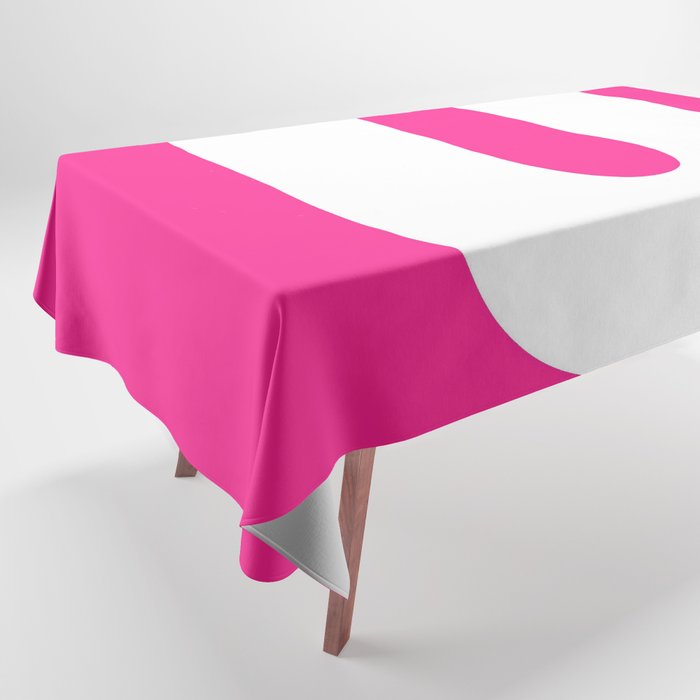 U (White & Dark Pink Letter) Tablecloth