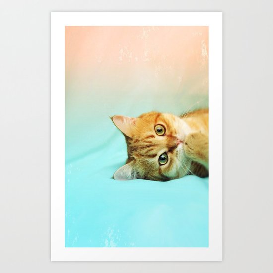 Amelia, the cat Art Print