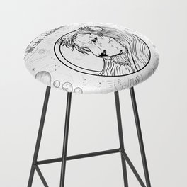 Leo Star Sign (Black and White)  Bar Stool