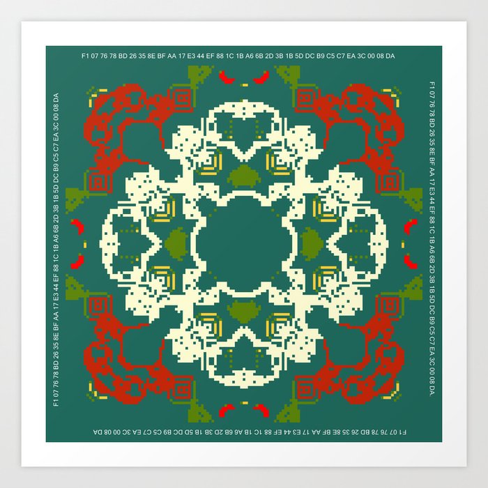 Ca Fantasy Green New Year 6 Art Print By Cellulrautomataart