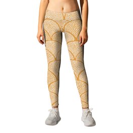 Japanese Fish Scales / Golden Texture Leggings | Fish Scales, Graphicdesign, Digital, Boho, Traditional, Ocean, Decorative, Hand Drawn, Abstraction, Sunny 