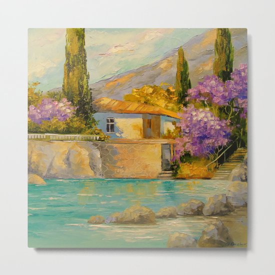 Cottage by the sea Metal Print