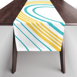Simple Swirl - Turquoise and Yellow Table Runner