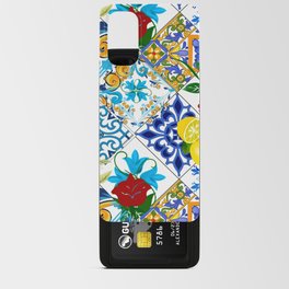 Tiles,mosaic,azulejo,quilt,Portuguese,majolica,lemons,citrus. Android Card Case