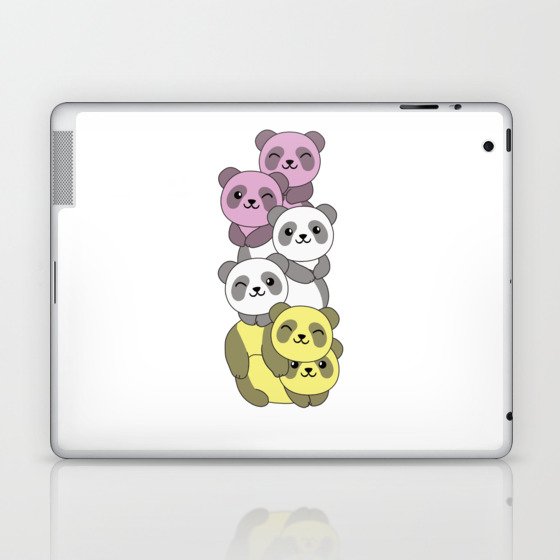 Twink Flag Pride Lgbtq Cute Panda Pile Laptop & iPad Skin