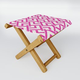 Hot pink summer geometric pattern pillow Folding Stool
