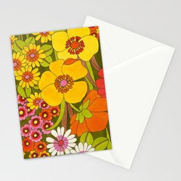 Vintage Retro Bloom Flowers Stationery Card