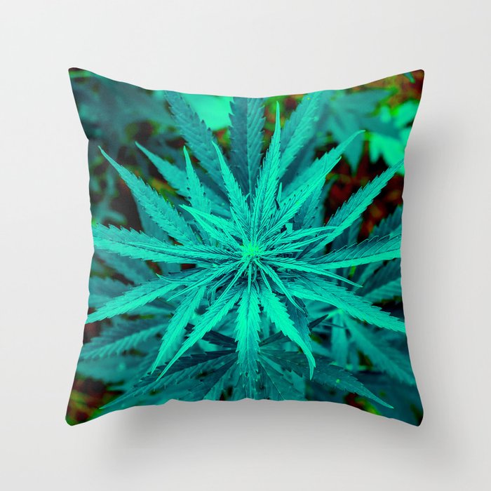 Twisted Frosty Weed Throw Pillow