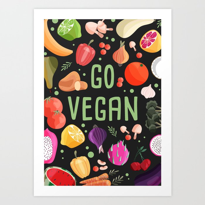 Go vegan, fruit and vegetables 002 Art Print