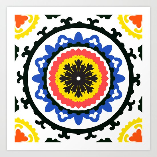 Bold and bright beauty of suzani patterns ver.9 Art Print