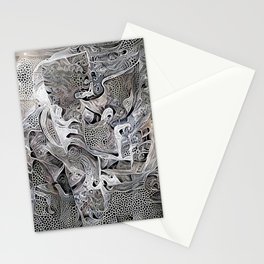 Black and White Fractals Stationery Card