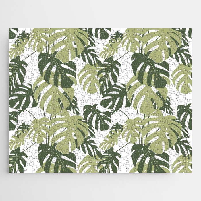 Tropical Monstera Leaves Jigsaw Puzzle