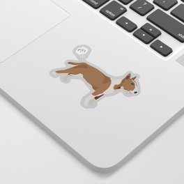 Bull Terrier fawn dog breed funny dog fart Sticker
