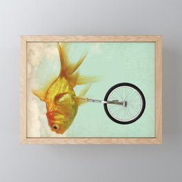 unicycle gold fish -2 Framed Mini Art Print