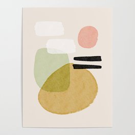 Mid century modern abstract shape art 2 Poster