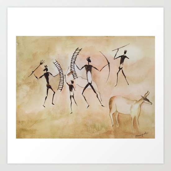 Cave Art Cave Painting Art Print By Artyzone Society6