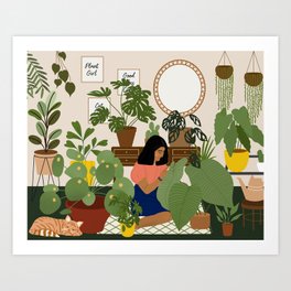 Crazy Plant Girl Art Print