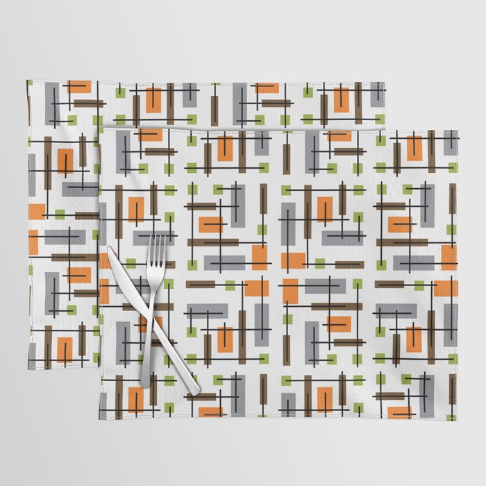 Mid Century Modern Geometric Pattern Placemat by Kay Cordingly Society6