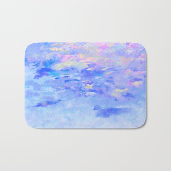 Blue Leaves under a Lavender Sky Bath Mat
