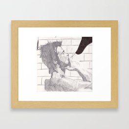 Brad Pit Smoking in his Bathtub Framed Art Print