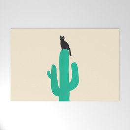 Cat on cactus Welcome Mat