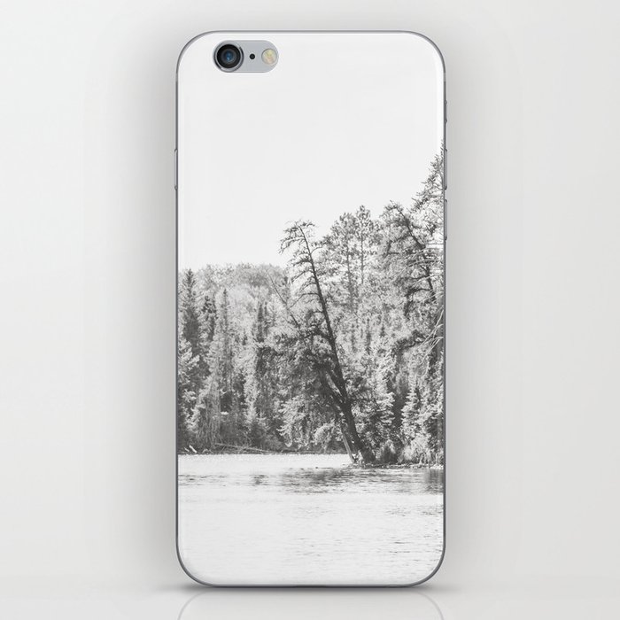 Black and White Northwoods Lake - Minnesota Photography iPhone Skin