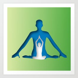 Yoga and meditation sun salutation position Art Print
