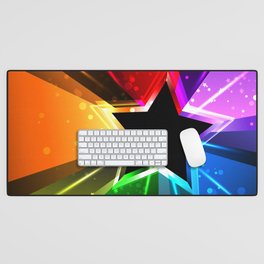 Rainbow Star Desk Mat