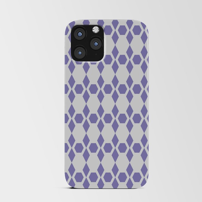 Lavender and White Honeycomb Pattern iPhone Card Case