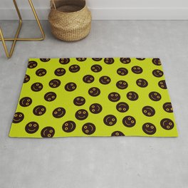 I am fine Smiley face Lime green Area & Throw Rug