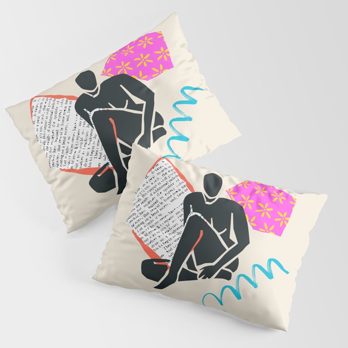 Abstract woman body collage art illustration Pillow Sham