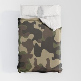 vintage military camouflage Duvet Cover