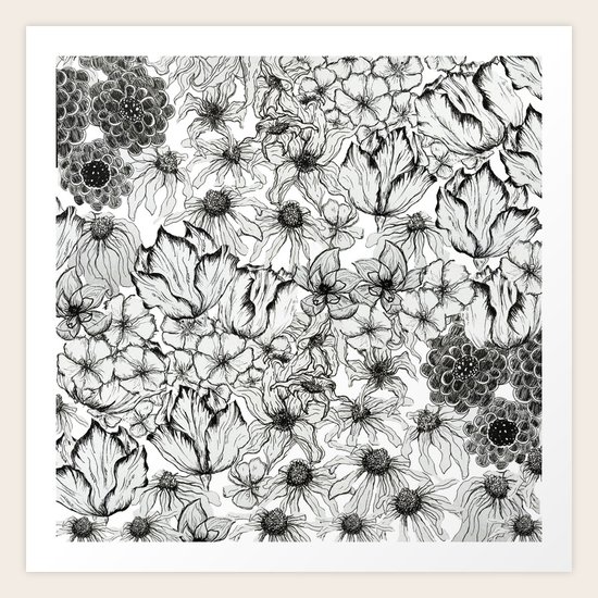 Ink Flowers Art Print