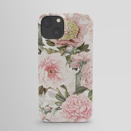 Vintage & Shabby Chic - Antique Pink Peony Flowers Garden iPhone Case