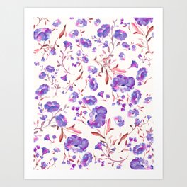 Amethyst flowers – series 2 pattern  1 A Art Print