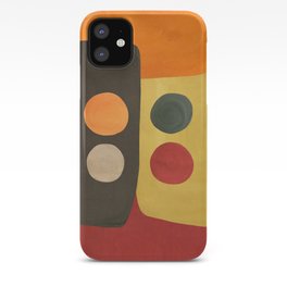 African Abstract - Minimalist Midcentury shapes pattern  iPhone Case