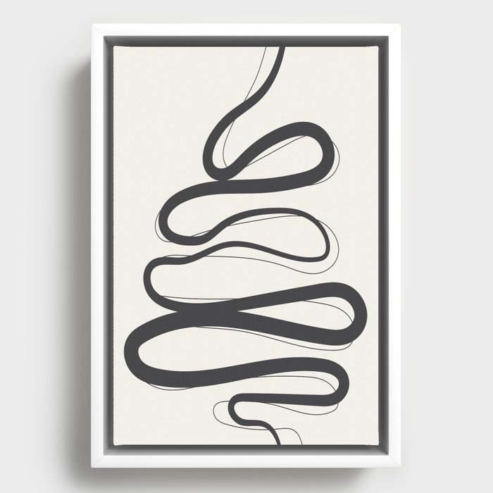 Minimalist Abstract Line Art 08-01 Framed Canvas