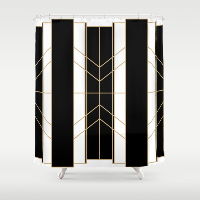 Black Gold Art Deco Shower Curtain By Studiofinere Society6