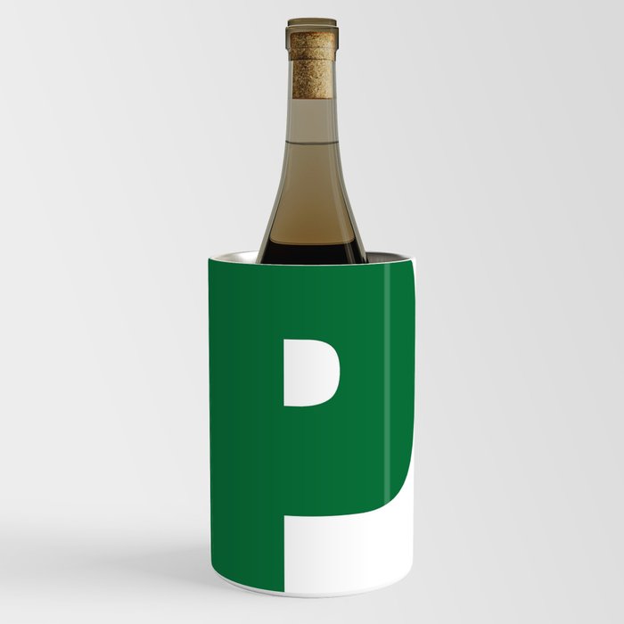 P (Olive & White Letter) Wine Chiller