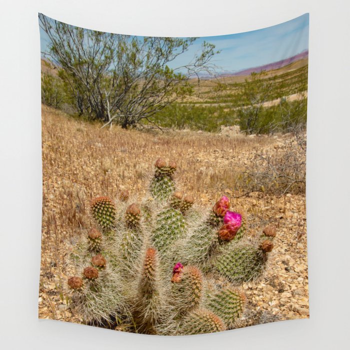 Desert Cacti in Bloom Wall Tapestry