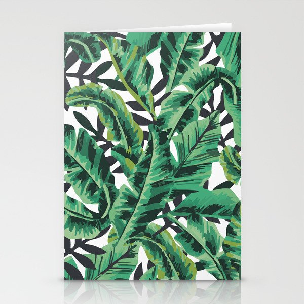 Tropical Glam Banana Leaf Print Stationery Cards