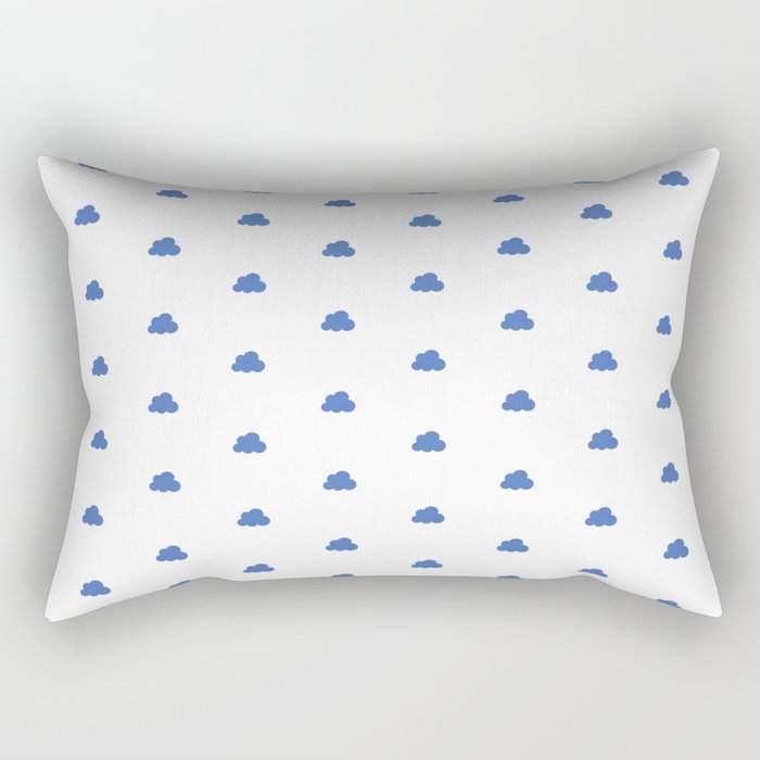 Blue small clouds pattern Rectangular Pillow