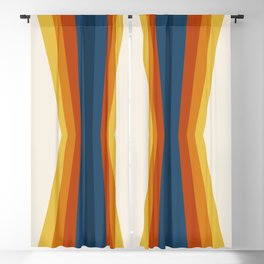 Bright 70's Retro Stripes Reflection Blackout Curtain