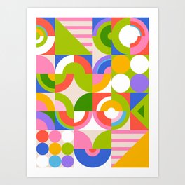 Playful Geometric Summer Pattern Art Print