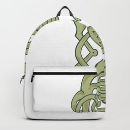 Urnes Snake Mono Line Backpack | Primitive, Creature, Extendedstomach, Graphicdesign, Reptile, Serpent, Linedrawing, Snake, Decorative, Blackandwhite 