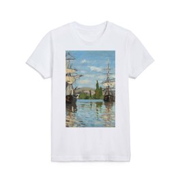Monet - Ships Riding on The Seine 1872 Kids T Shirt