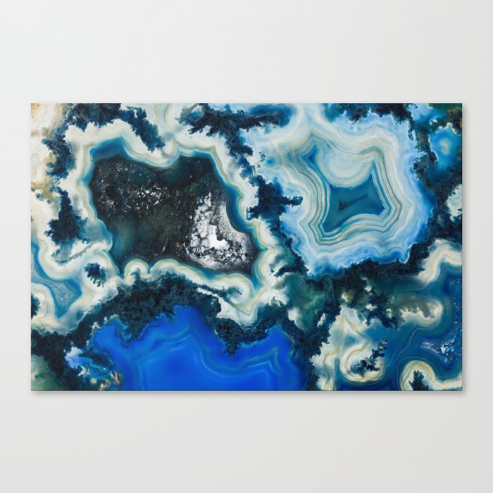 Blue agate abstract Canvas Print