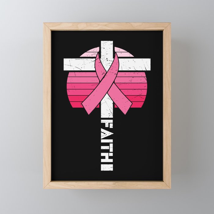 Religious Faith Breast Cancer Awareness Framed Mini Art Print