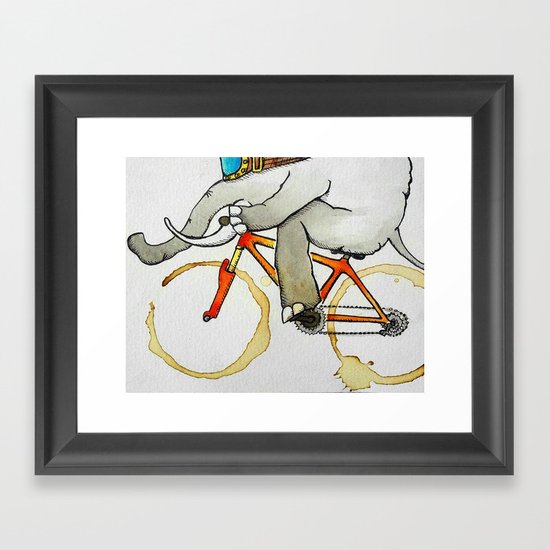 Elephant on a Bike Framed Art Print